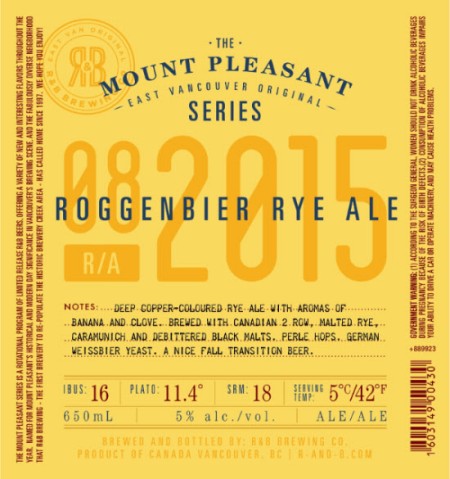 R & B Brewing Launching Mount Pleasant Series With Roggenbier