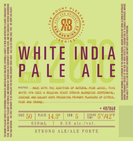 R&B Brewing Mount Pleasant Series Continues with White India Pale Ale