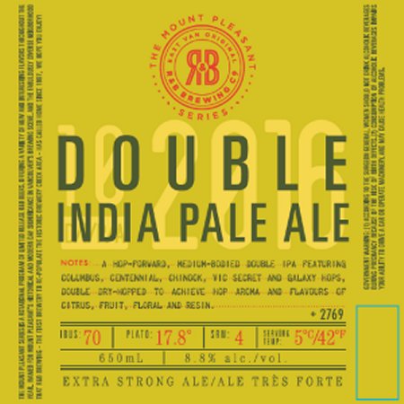 R&B Brewing Mount Pleasant Series Continues with Double IPA