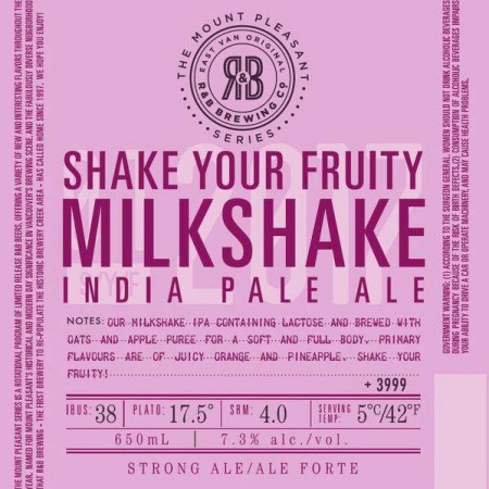 R&B Brewing Mount Pleasant Series Continues with Shake Your Fruity Milkshake IPA