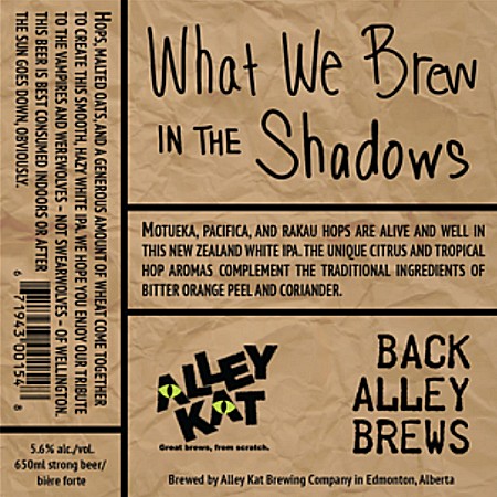 Alley Kat Brewery Back Alley Brews Series Continues with What We Brew In The Shadows