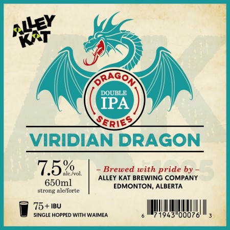 Alley Kat Brewing Dragon Double IPA Series Continues With Viridian Dragon