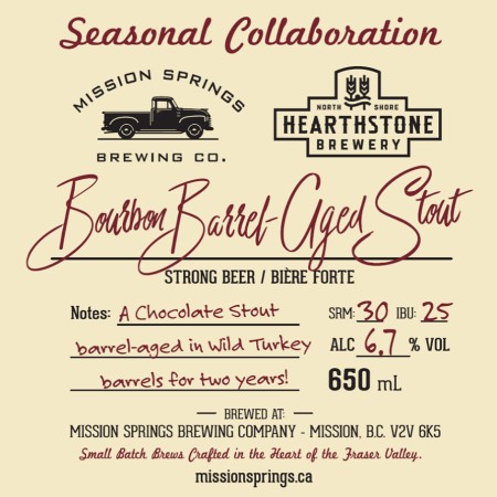 Mission Springs Brewing and Hearthstone Brewery Release Bourbon Barrel Aged Stout