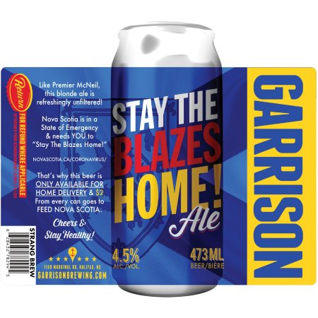 Garrison Brewing Releases Stay The Blazes Home Blonde Ale