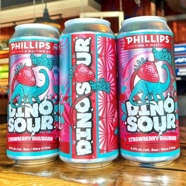 Phillips Brewing Releases Strawberry Rhubarb Dino Sour