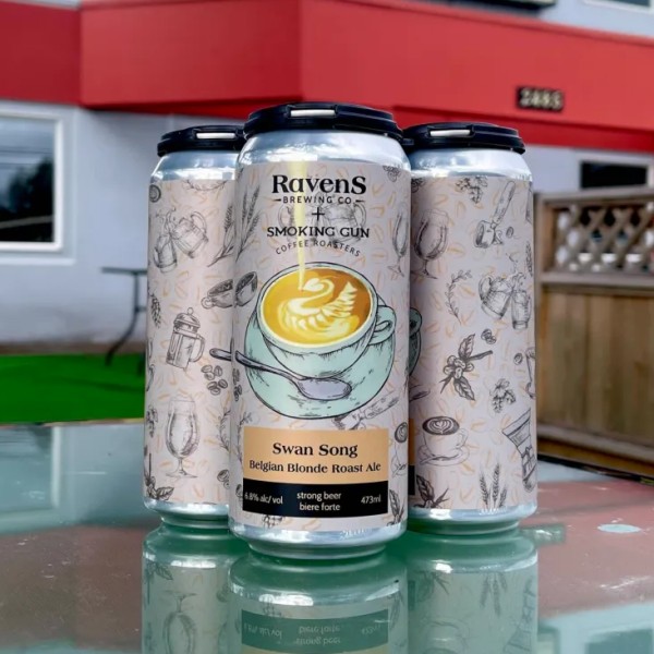 Ravens Brewing and Smoking Gun Coffee Roasters Release Swan Song Belgian Blonde Roast Ale