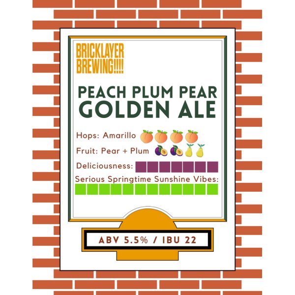 Bricklayer Brewing Releases Peach Plum Pear Golden Ale