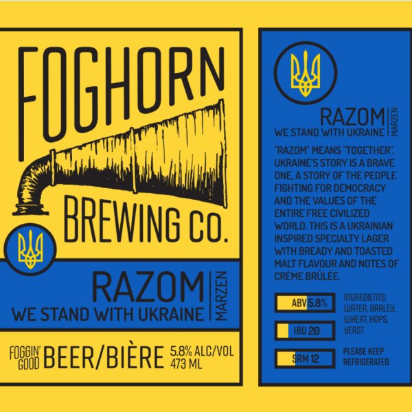 Foghorn Brewing Releases Razom Märzen for Ukraine Relief Efforts