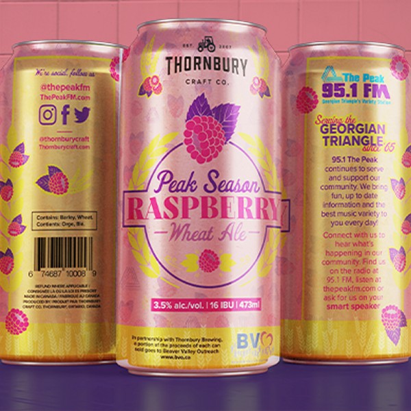 Thornbury Craft Co. and The Peak 95.1 FM Release Peak Season Raspberry Wheat Ale