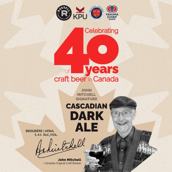 Russell Brewing and Kwantlen Polytechnic University Releasing John Mitchell Signature Cascadian Dark Ale