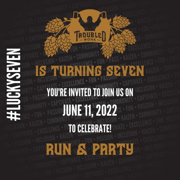 Troubled Monk Brewery Holding 7th Anniversary Party and Run This Weekend