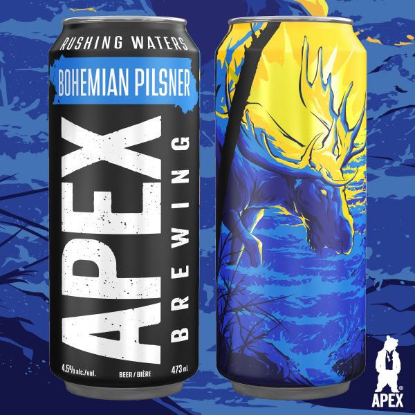 Apex Brewing Relaunches Rushing Waters Bohemian Pilsner