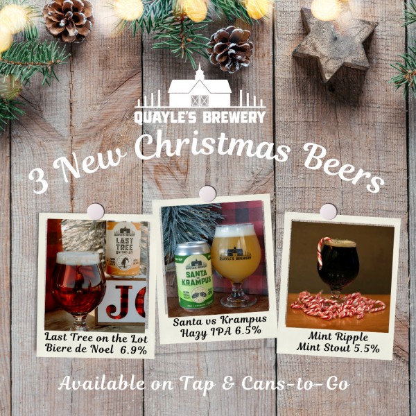 Quayle’s Brewery Releases Trio of Christmas Beers